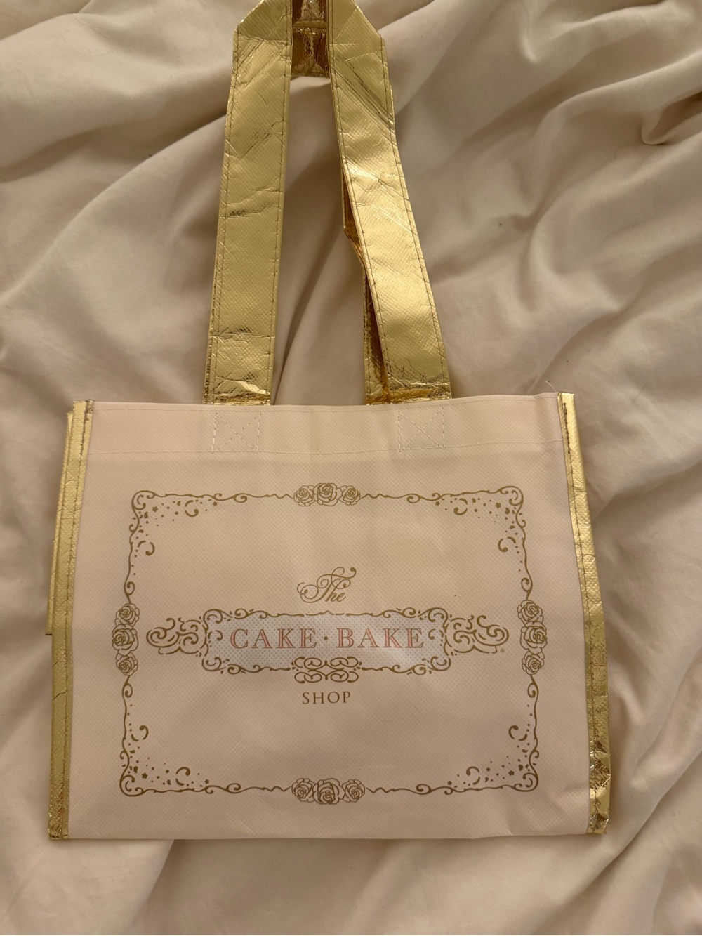 Disney Cream Tote with Gold Trim